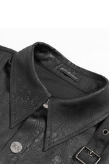 Mens collard shirt with chains