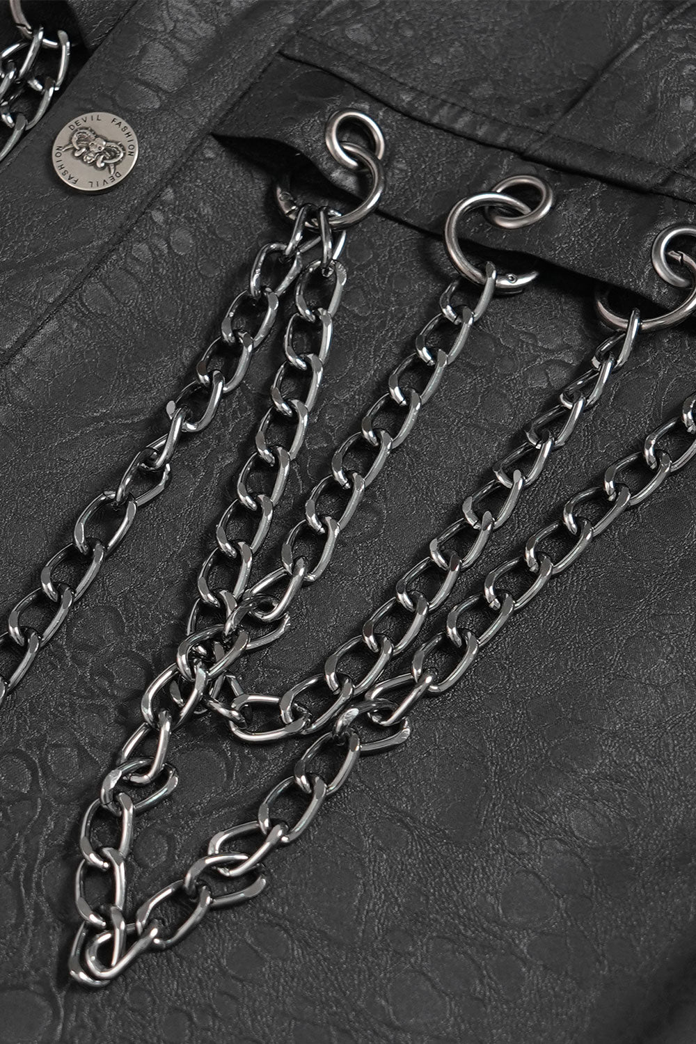 Devil Fashion mens shirt with chain detail