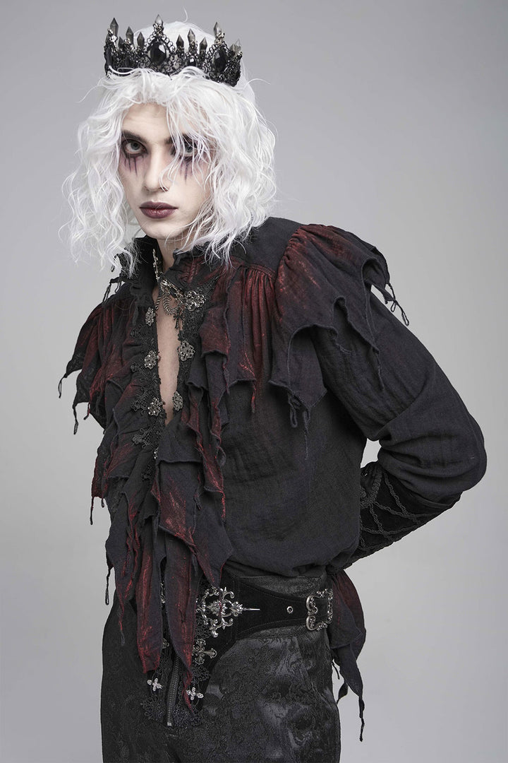 Mens Victorian goth bleached shirt