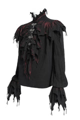Plus size mens shirt with asymmetrical layered sleeves