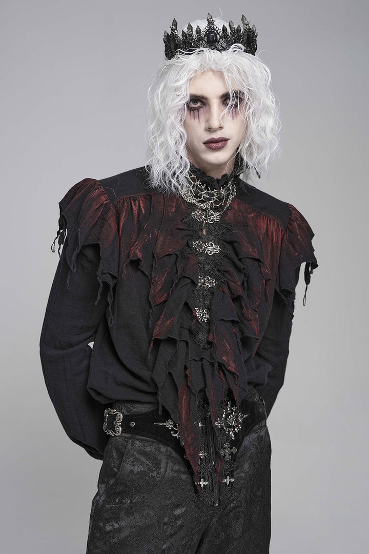 Mens long sleeve distressed top from Devil Fashion