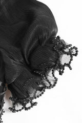 Victorian goth womens top with puff sleeves