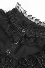 Womens goth top with lace and ruffles