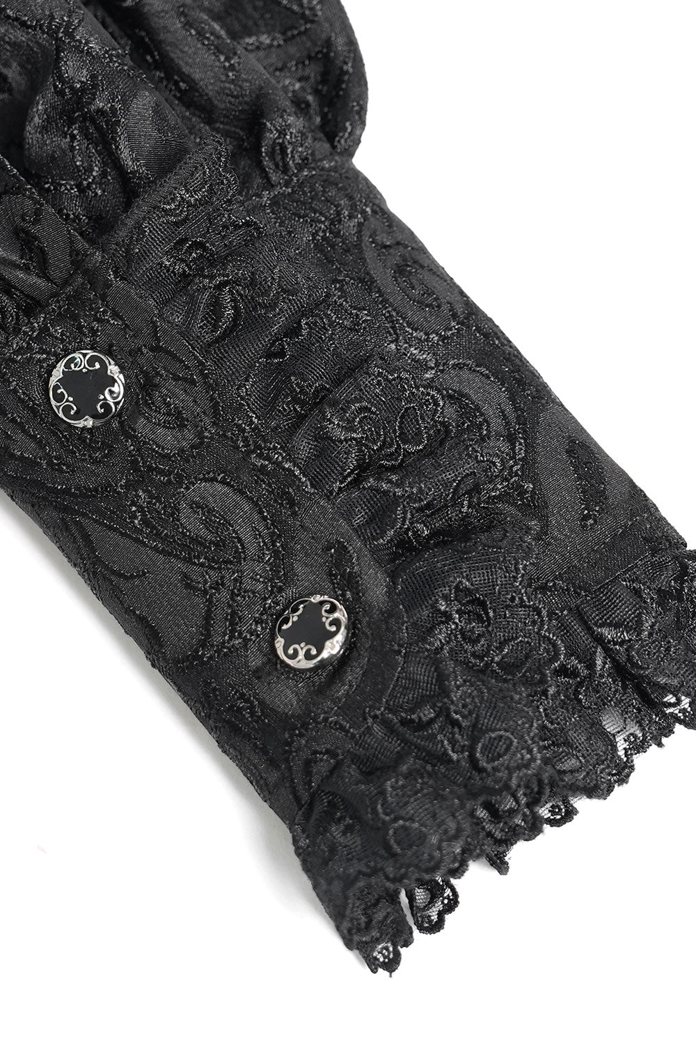 Goth mens shirt with lace and button detail