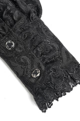 Goth mens shirt with lace and button detail