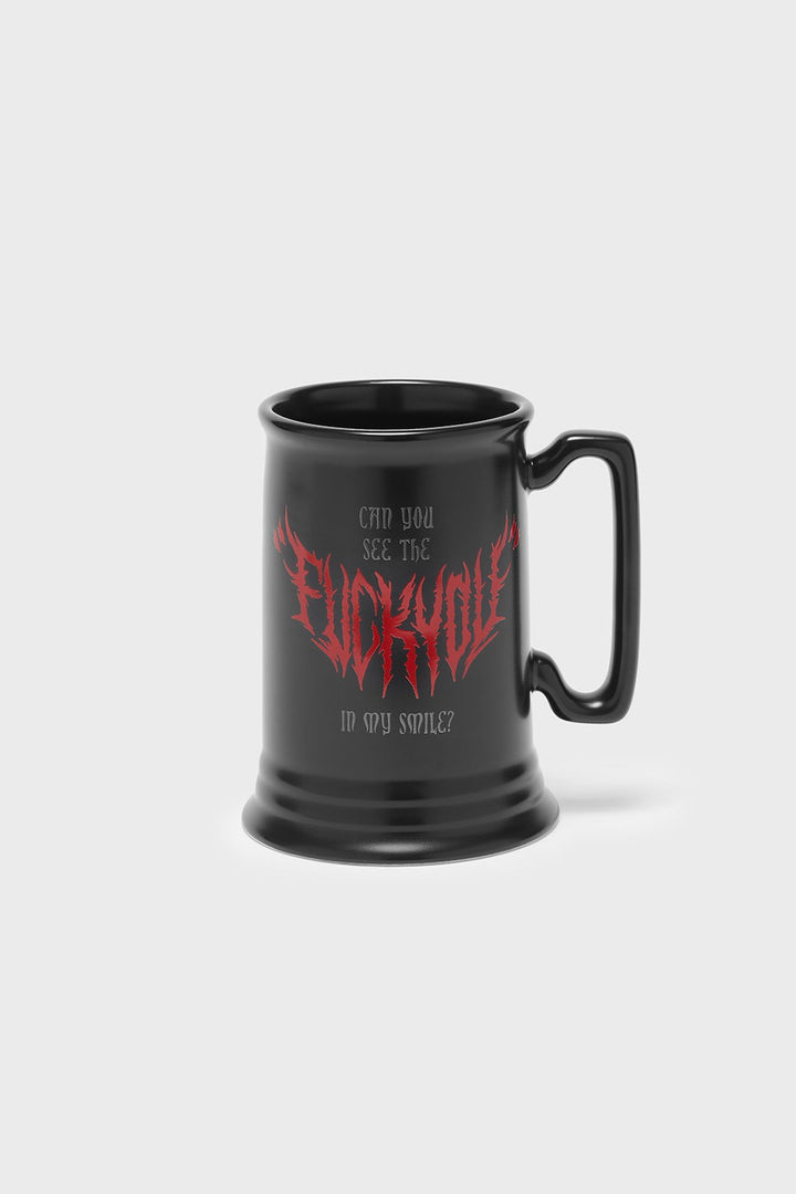 punk rock red and black mug