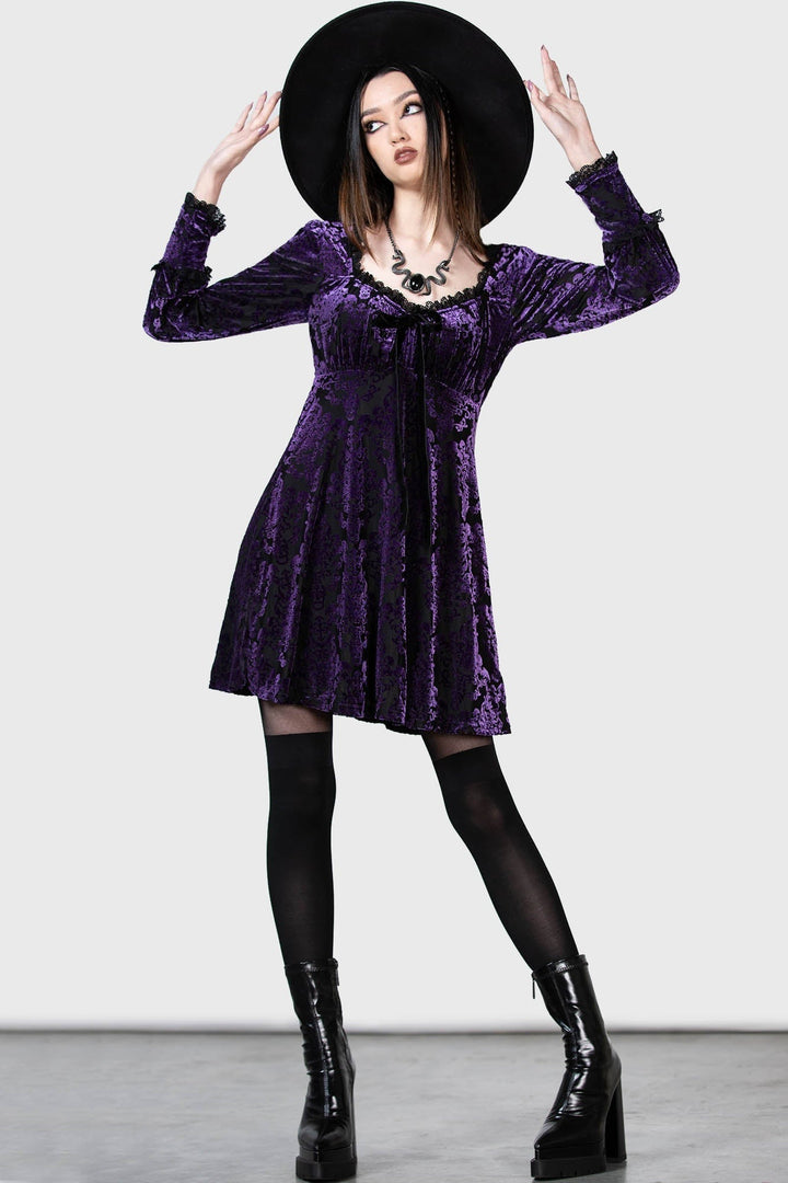 womens purple cottagecore dress