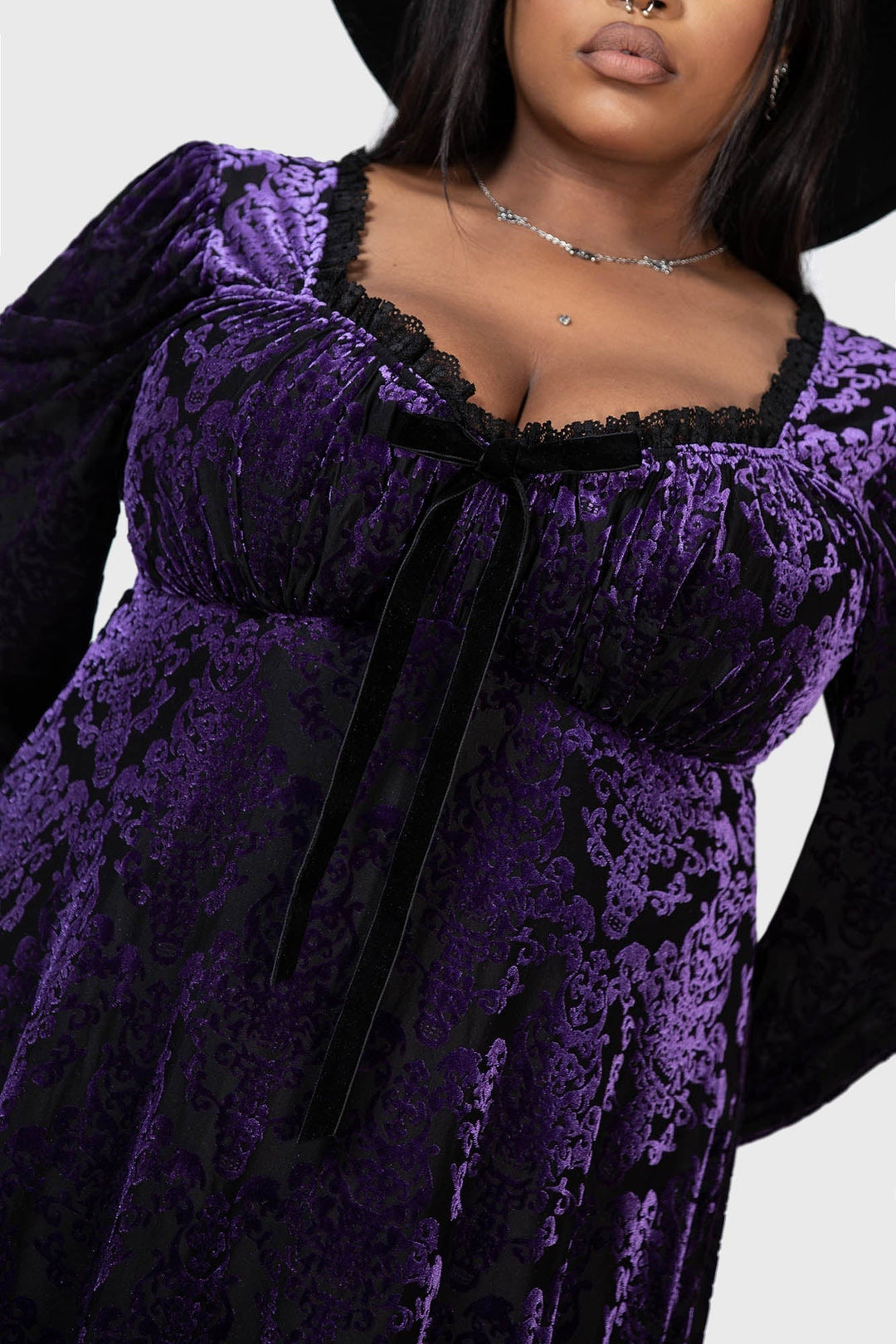 a line midi purple dress for women