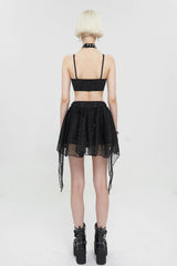 Devil Fashion black mesh skirt for goths