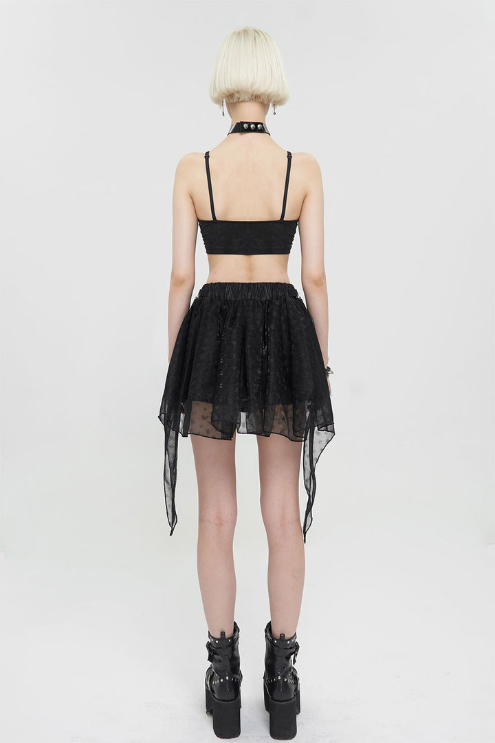 Devil Fashion black mesh skirt for goths