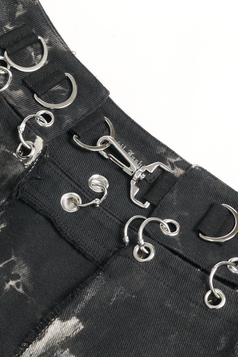 Mens skirt with rings and buckle