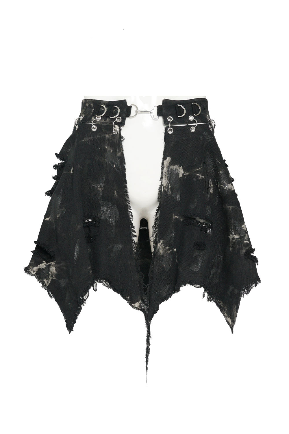 Black distressed skirt for men