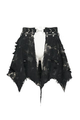 Black distressed skirt for men
