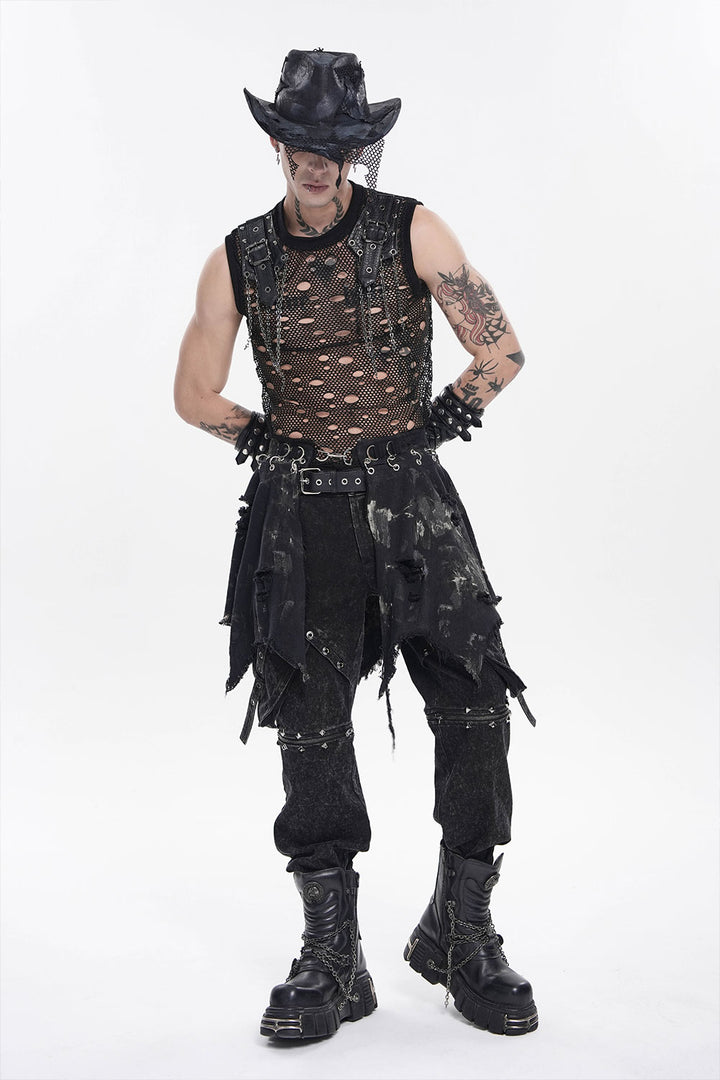 Mens skirt with asymmetrical hem