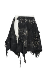 Mens skirt with asymmetrical hem and ripped edges