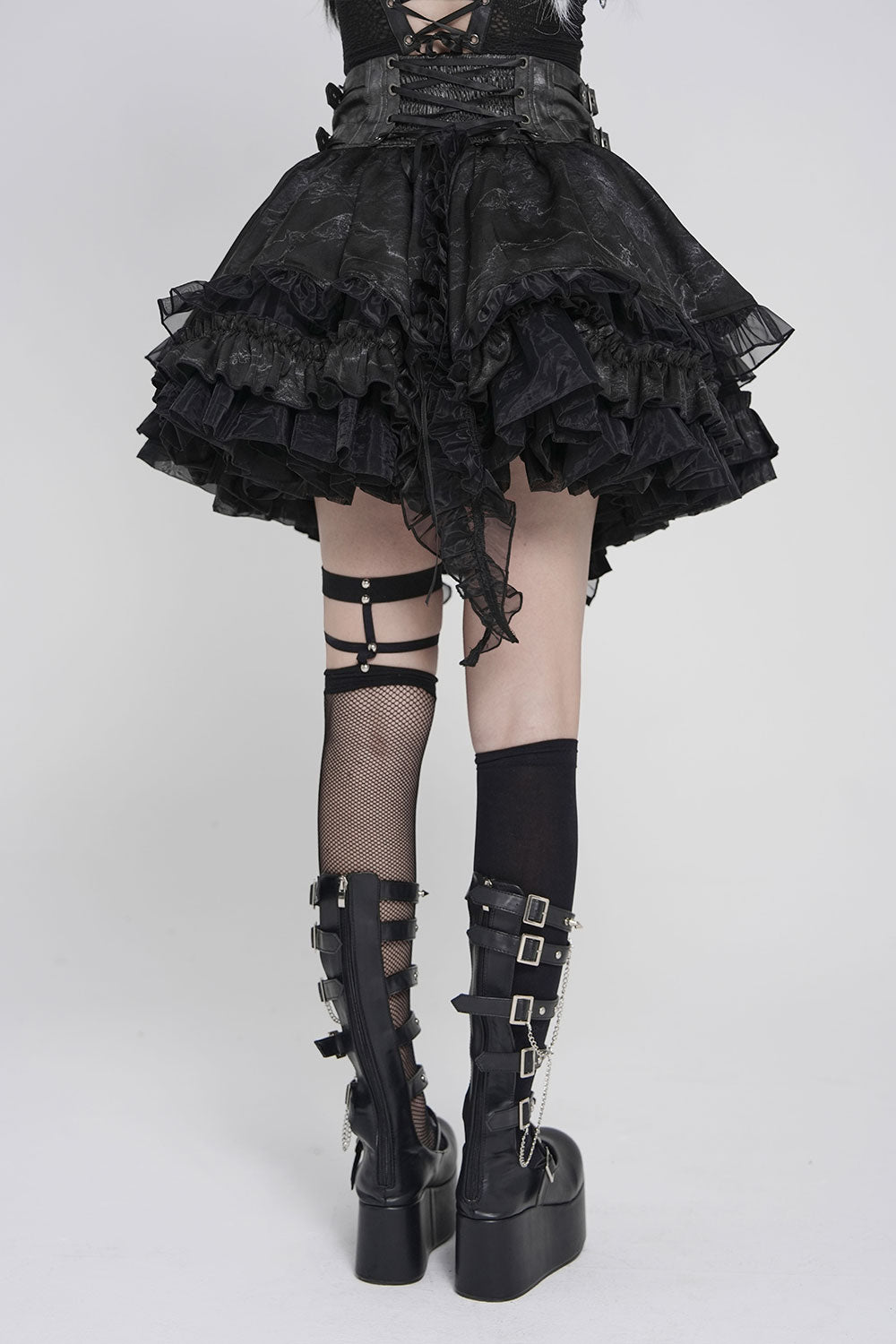 Layered corset waist goth skirt from Devil Fashion