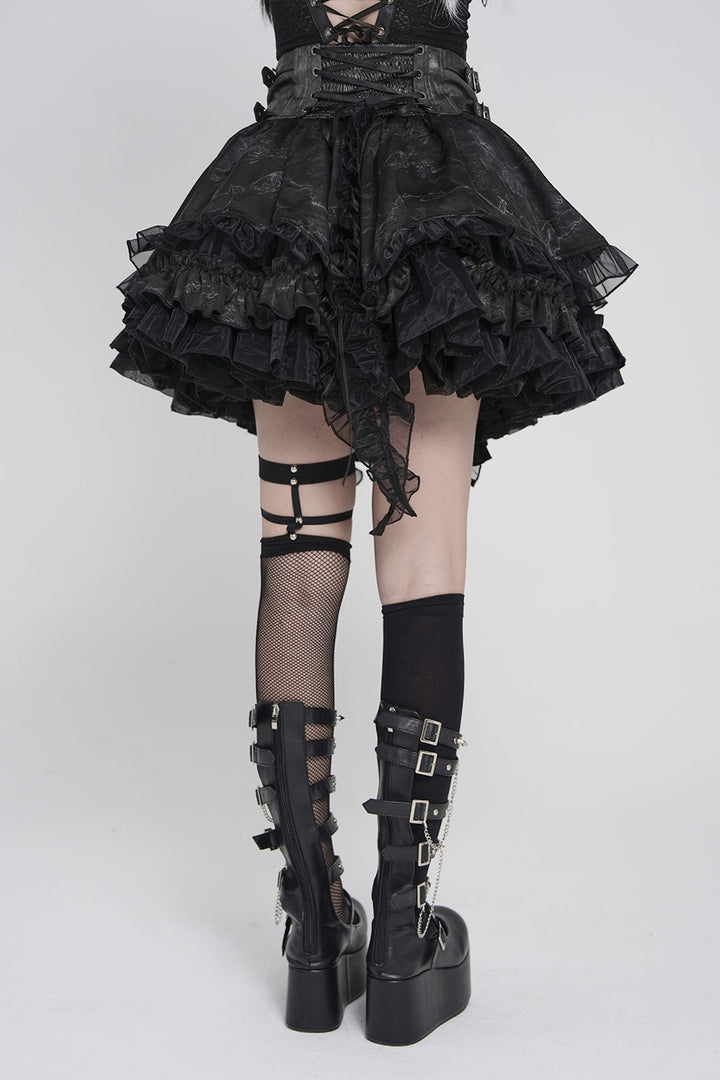 Layered corset waist goth skirt from Devil Fashion