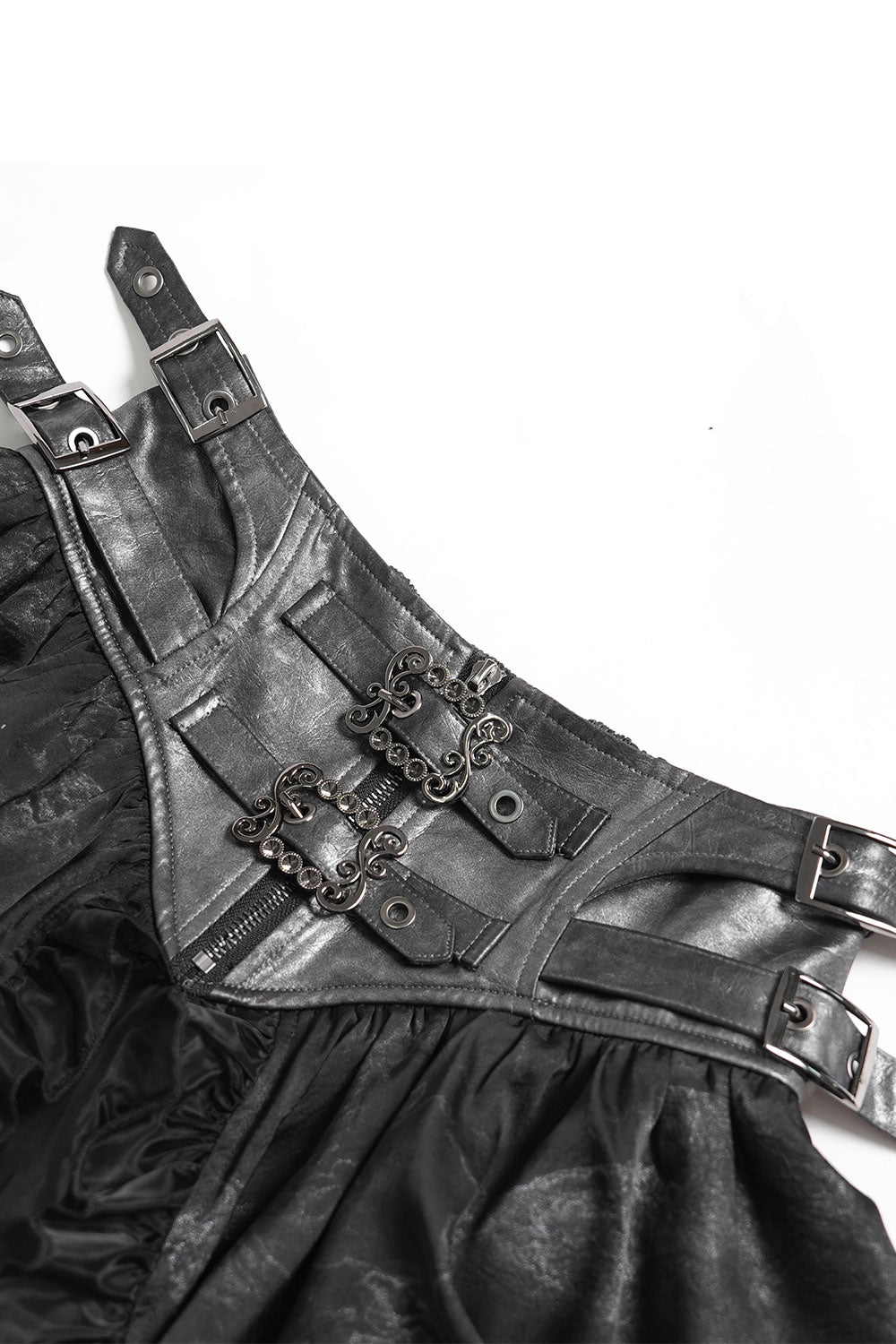 Goth skirt with corset waist and buckles
