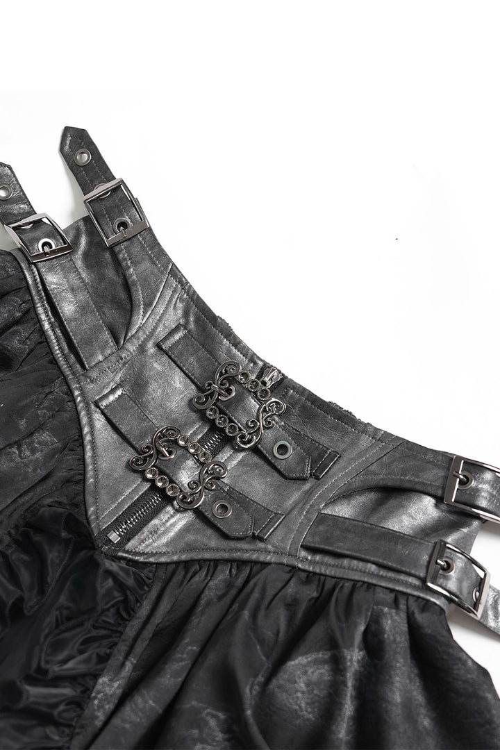 Goth skirt with corset waist and buckles