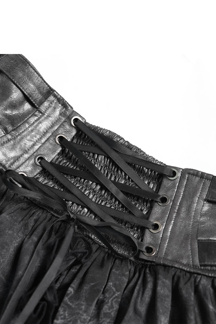 Devil Fashion black goth skirt with lace up corset waist