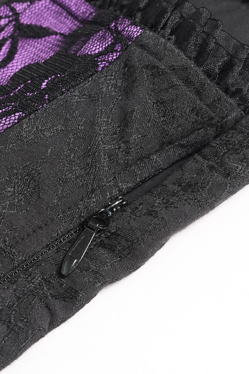 Goth fashion lace dress with zipper