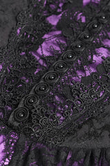 Devil Fashion beaded lace purple black dress