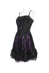 Black purple lace dress