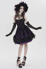 Purple black gothic fashion dress