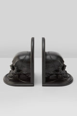 black skull shelf bookends