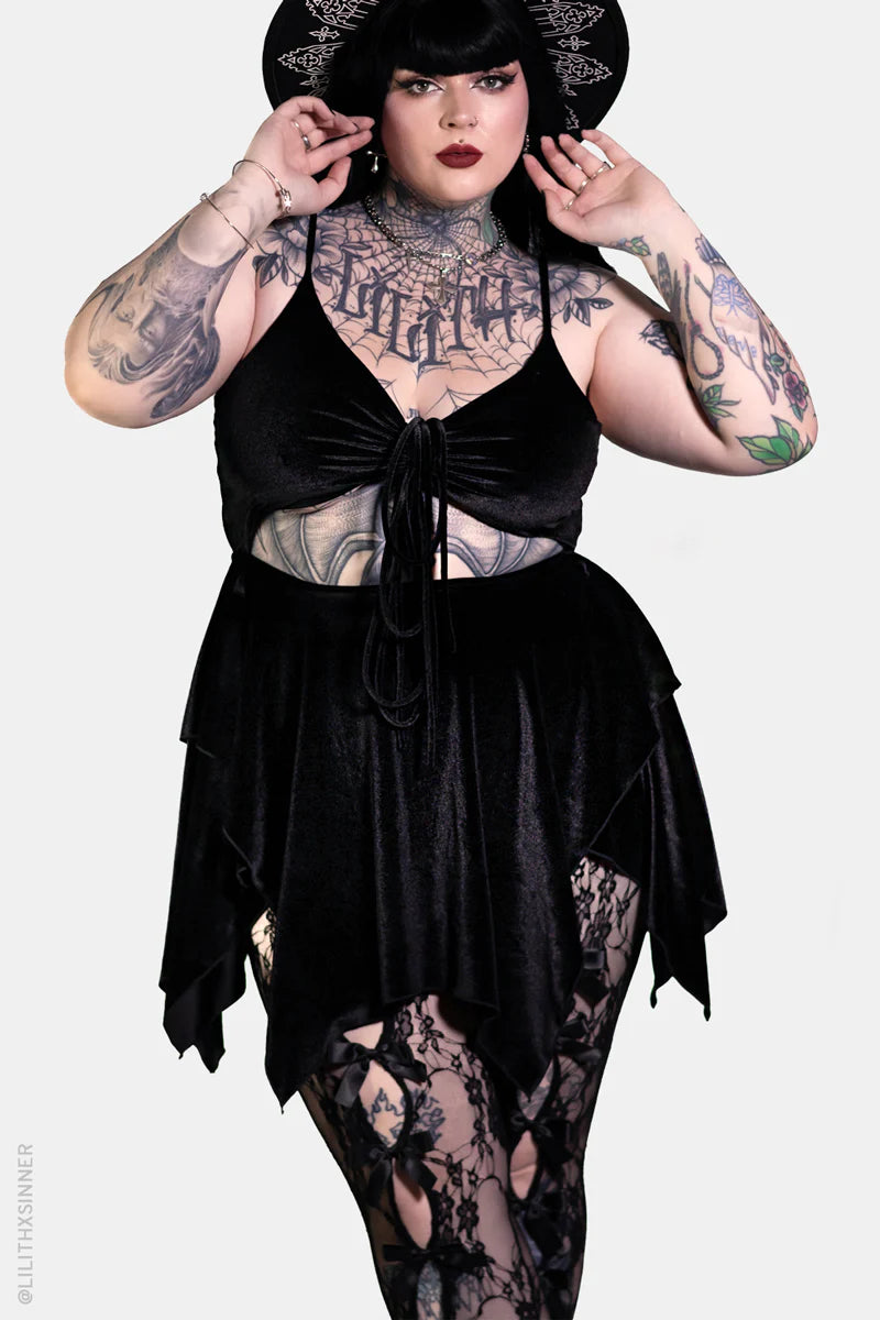 plus size gothic mini dress