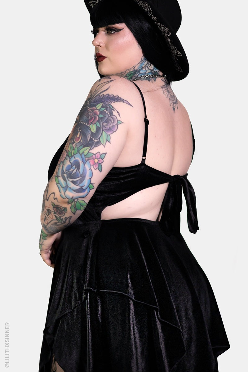 witchy hem goth dress