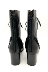 Charla Tedrick womens black lace up boots with zipper