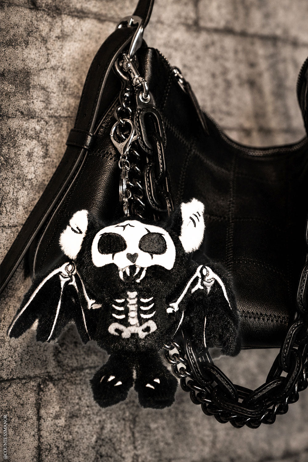 3d novelty skeleton animal bat stuffed animal bag charm keychain