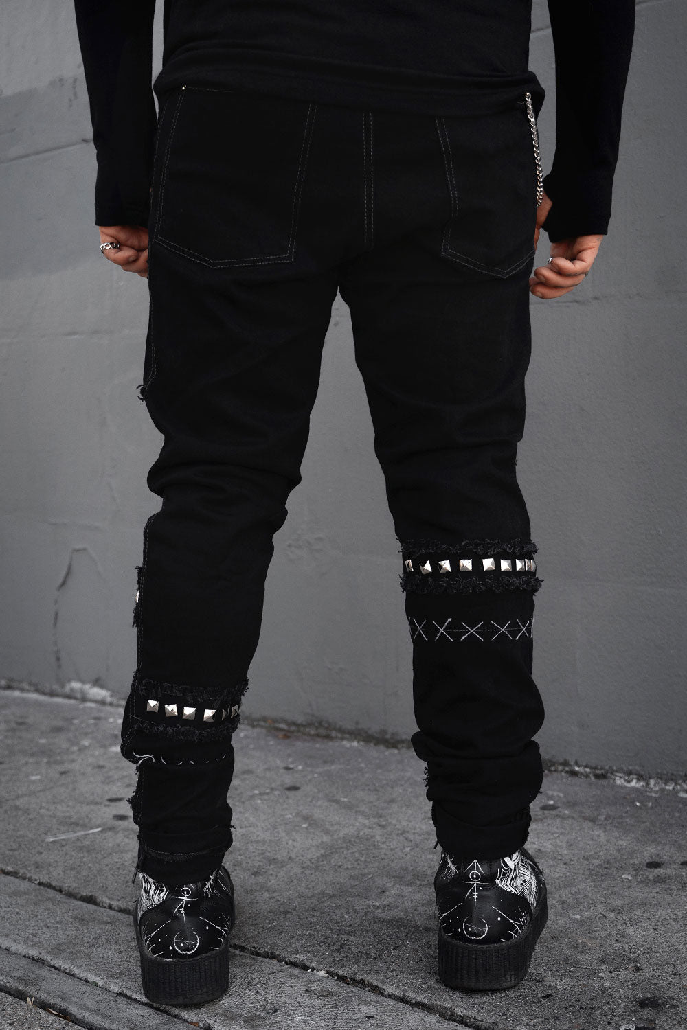 mens gothic emo slim fit jeans 