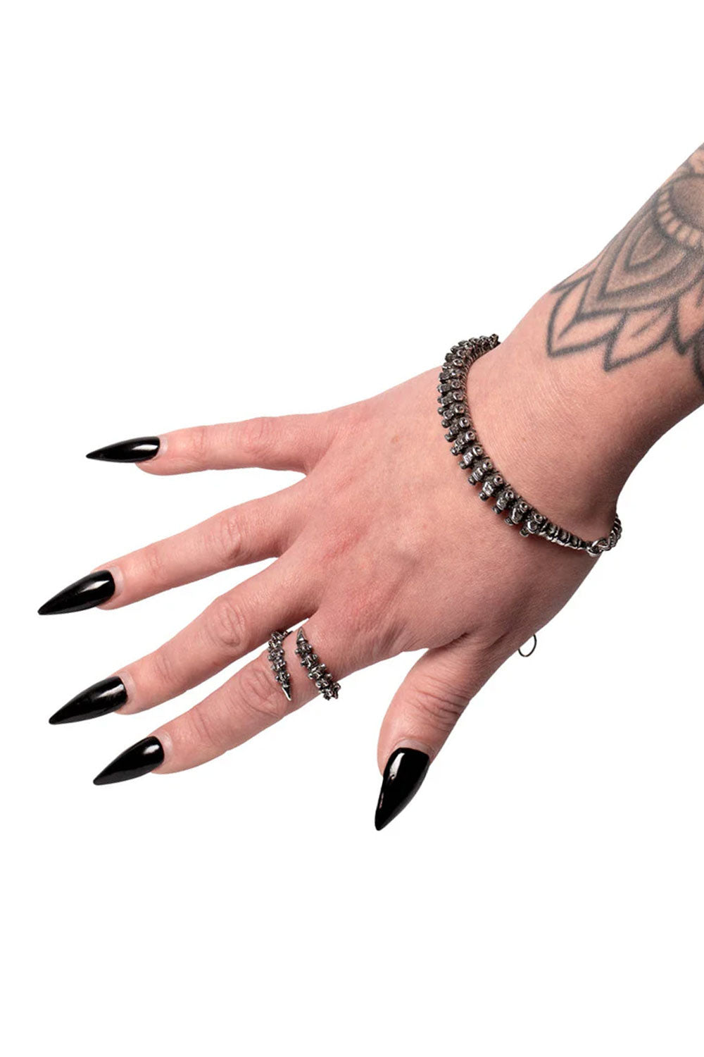 Finger wrap spine ring with vertebrae detail from Alchemy England