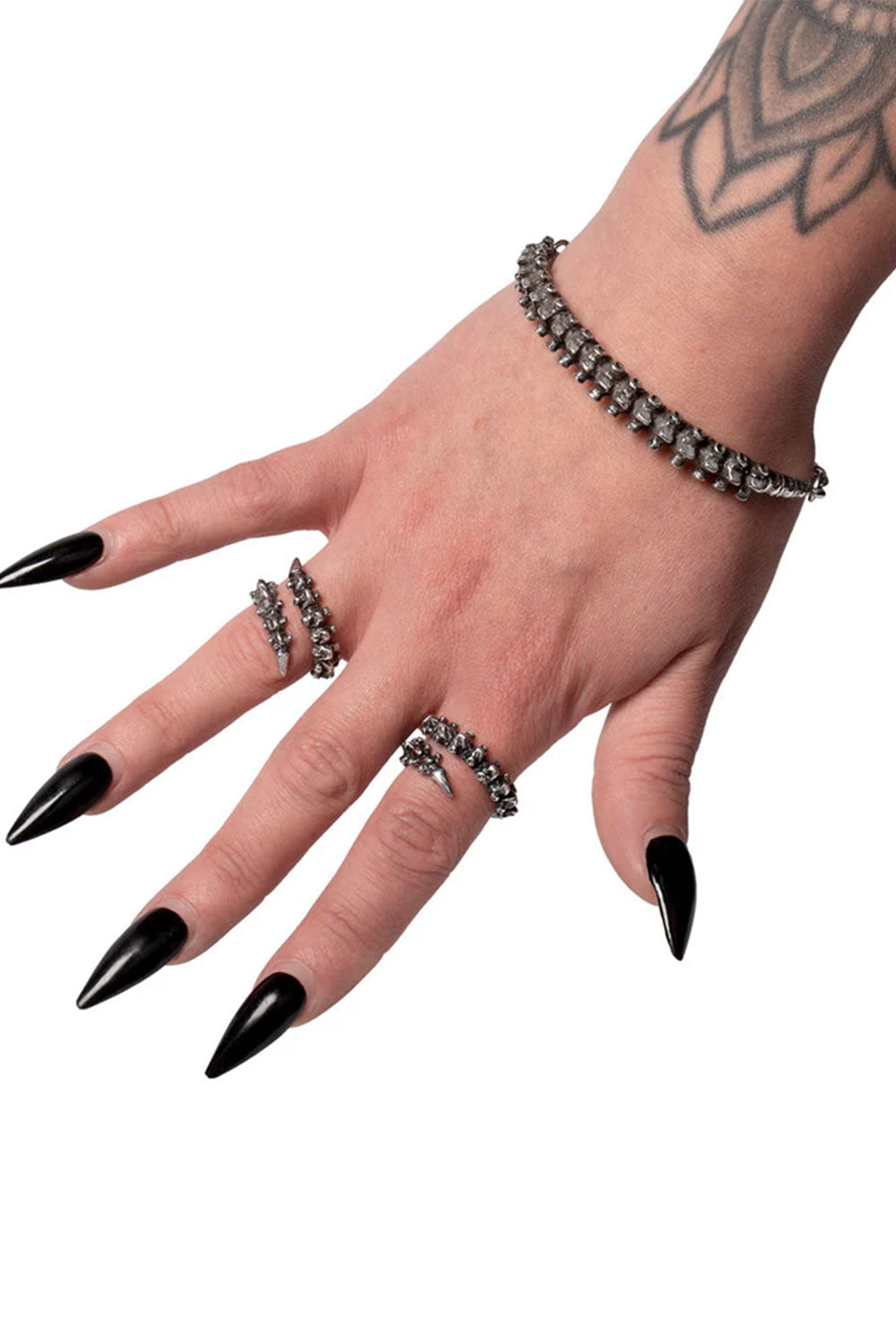 Spine bracelet on wrist