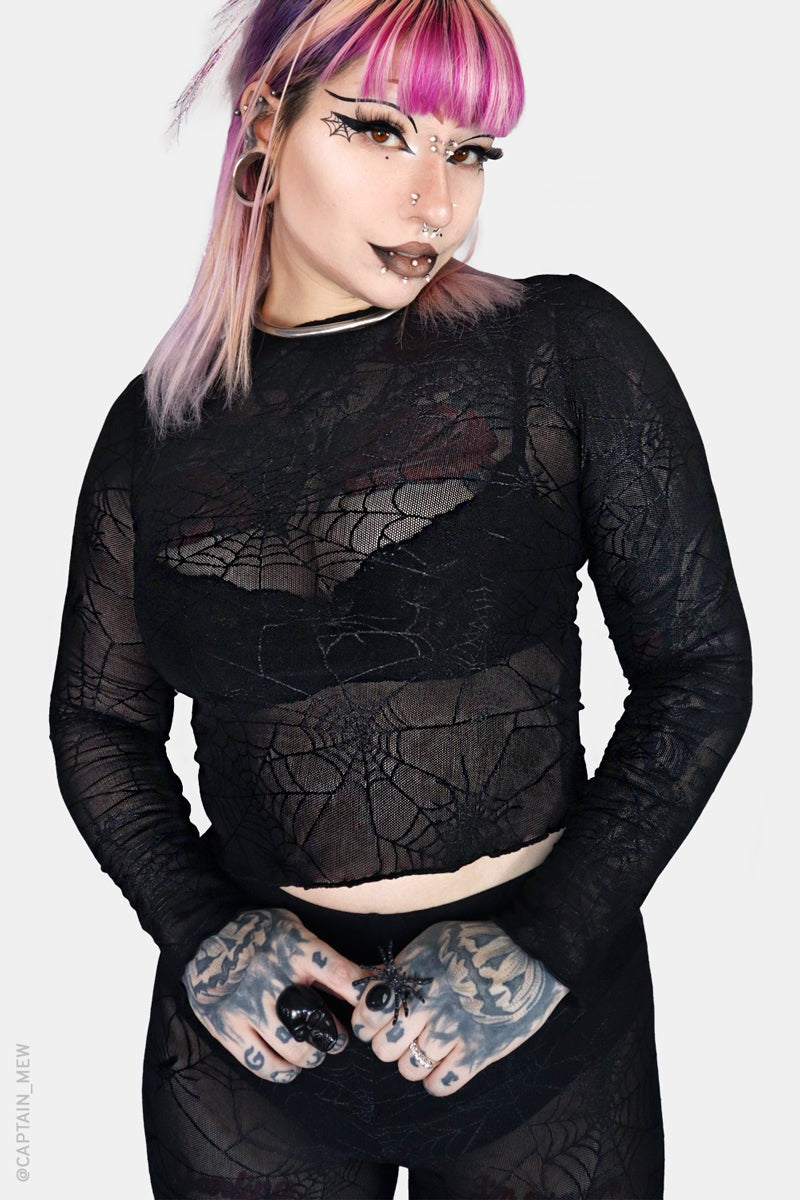 gothic cobweb top