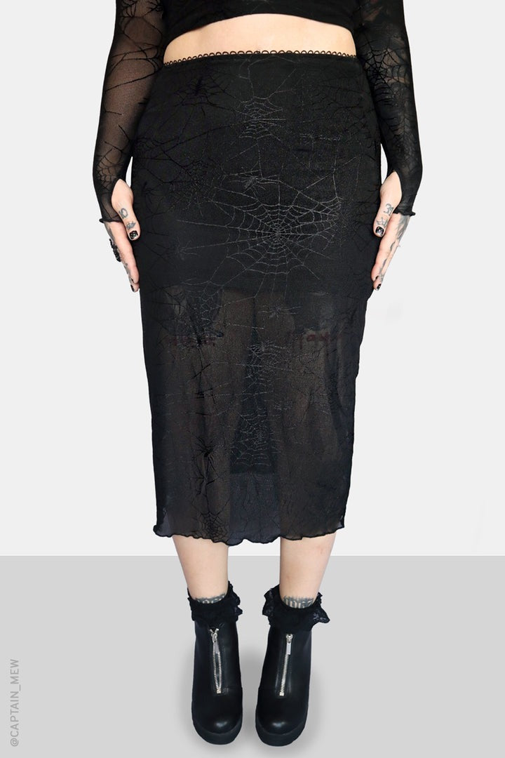 womens gothic midi length skirt