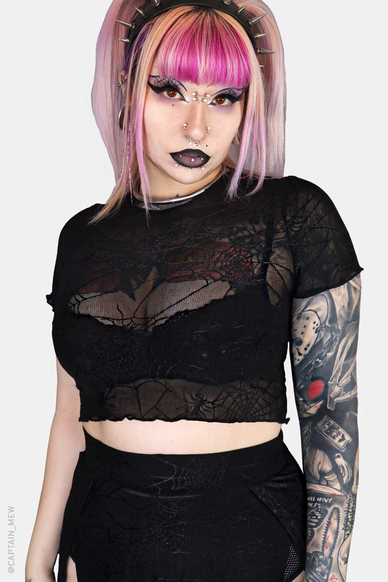 spiderweb cropped top