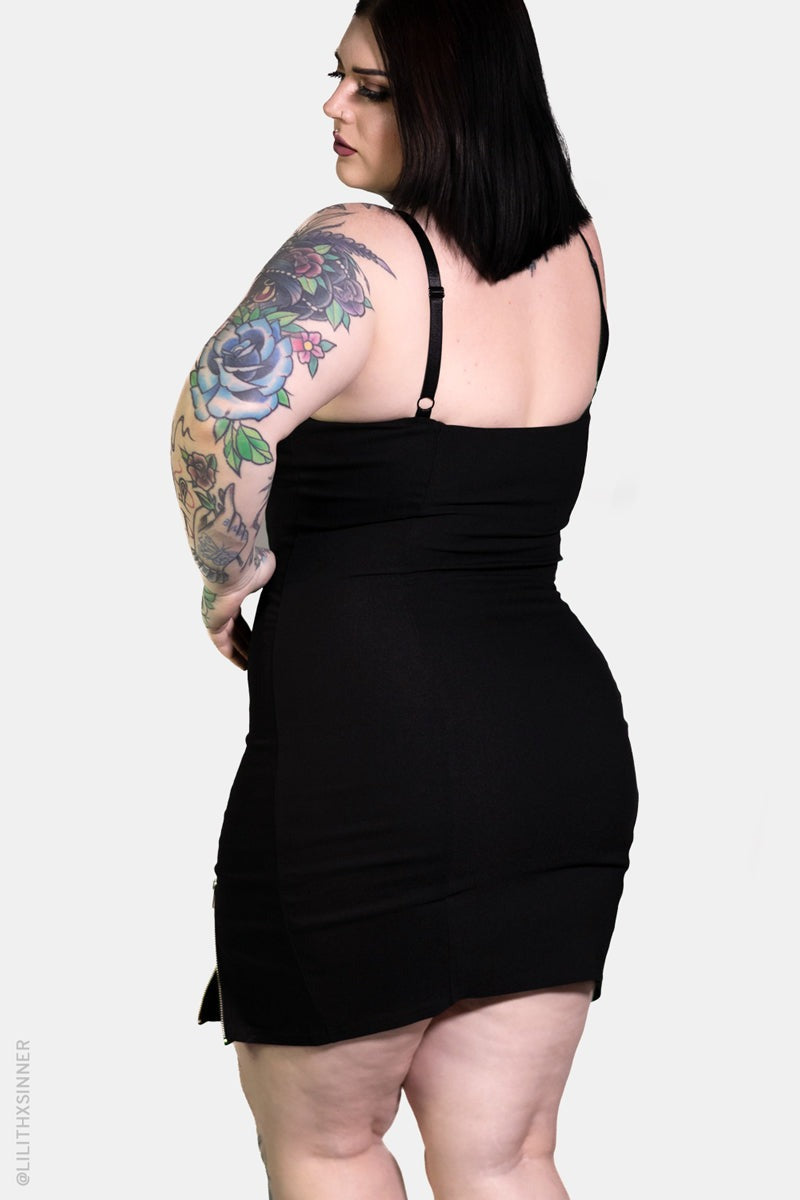 plus size gothic bodycon mini dress