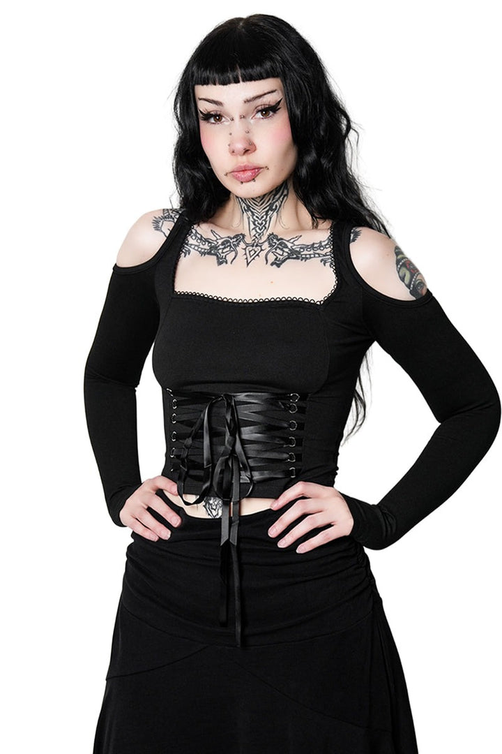 cold shoulder gothic top