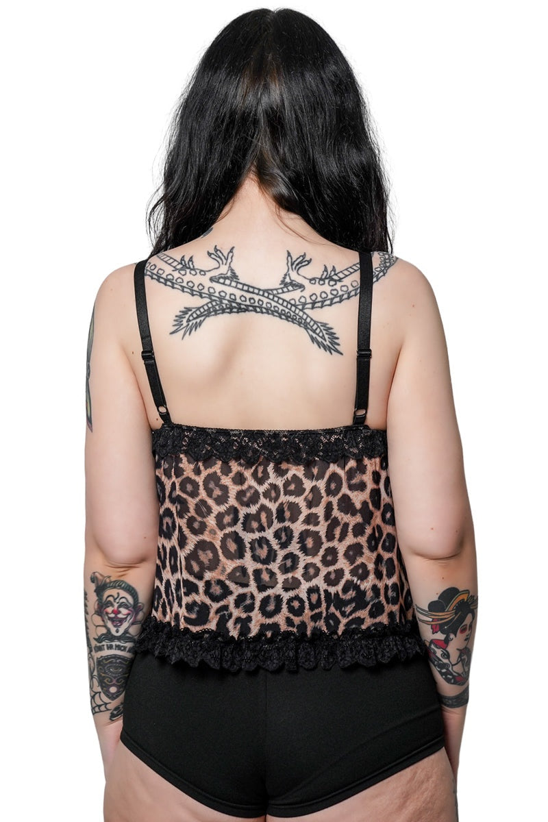 leopard animal print flared open front halter top