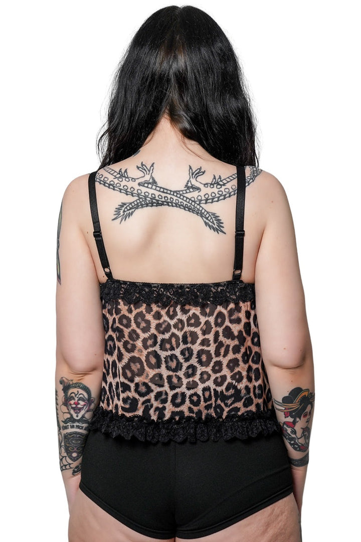 leopard animal print flared open front halter top