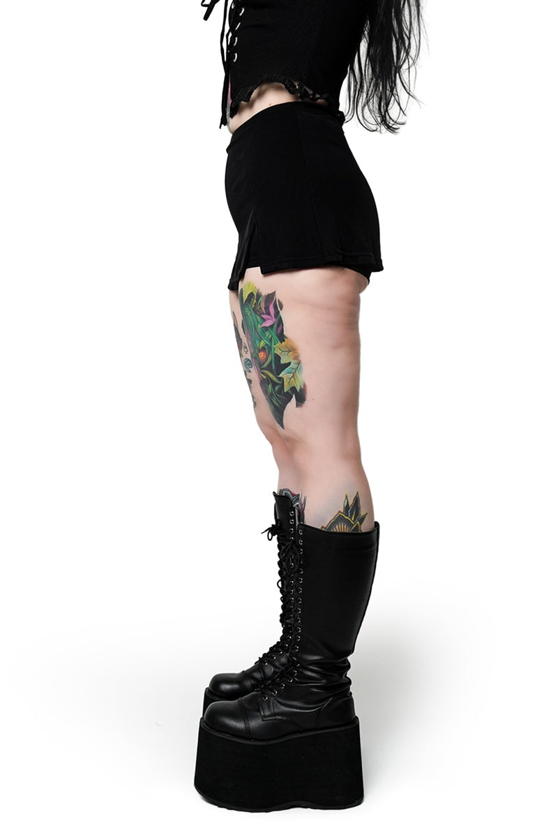 high waisted womens black skort