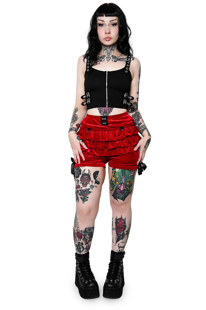 womens high waisted ruffle velvet bloomers by forest ink