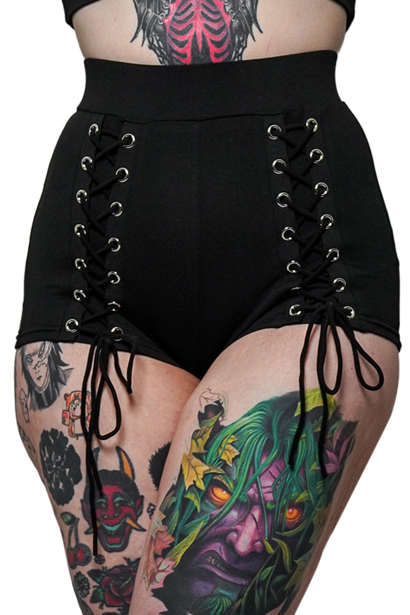 womens high waisted gothic shorts