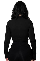high collar gothic long sleeve top