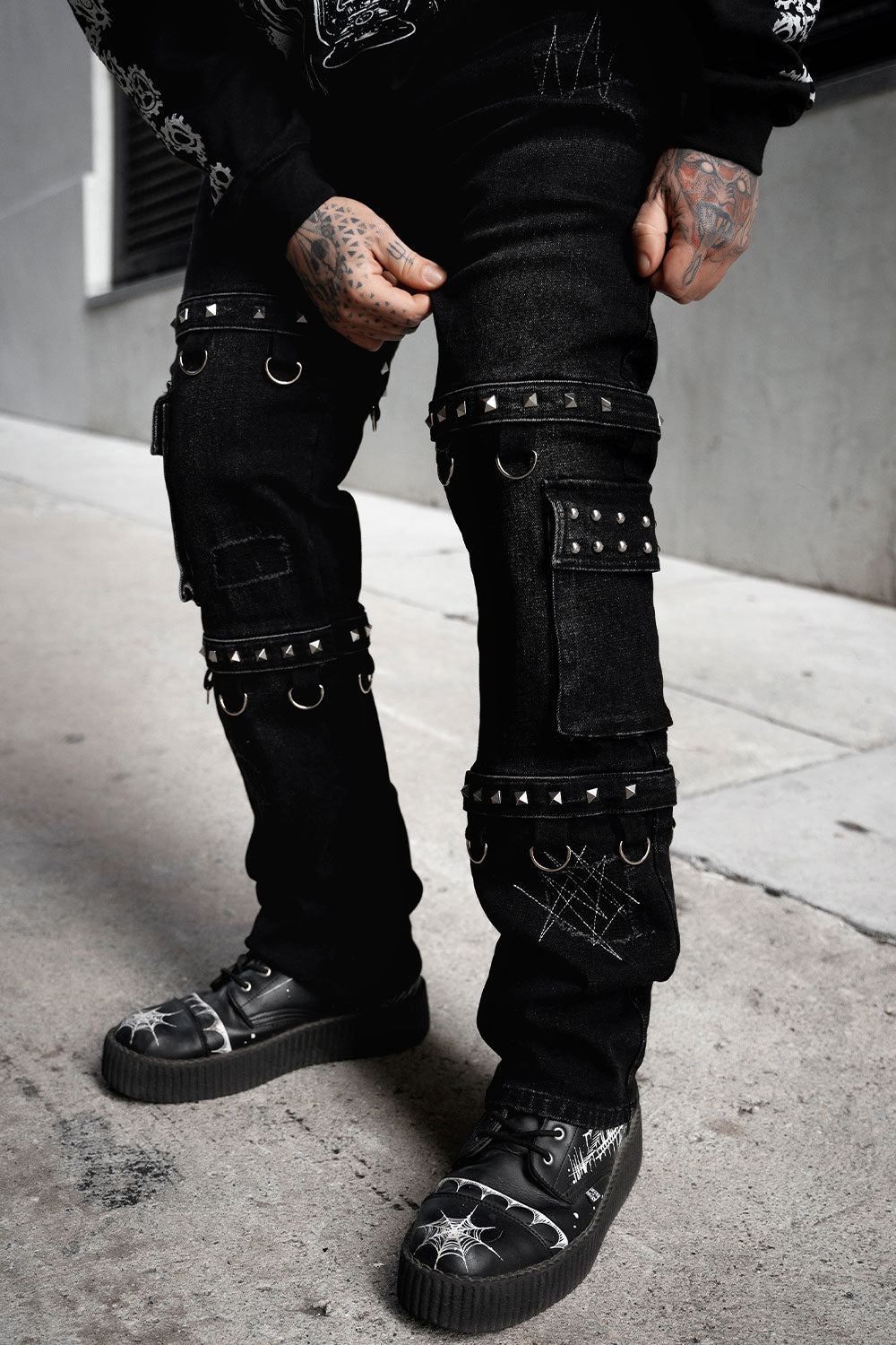 mens grunge pants with d-rings