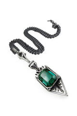 Alchemy England Punk Style Green Crystal Spoon Pendant