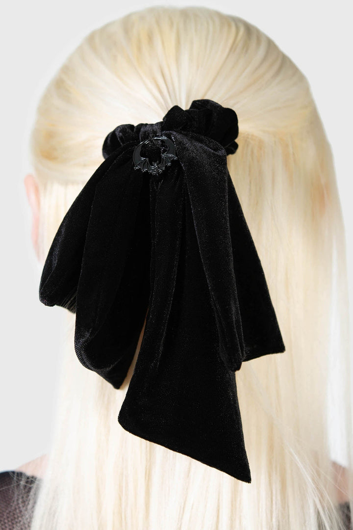 black velvet gothic hair scrunchies bow